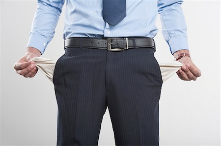 man with empty pockets